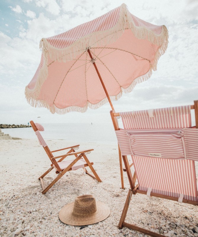 Premium Beach Umbrella - Laurens Pink Stripe
